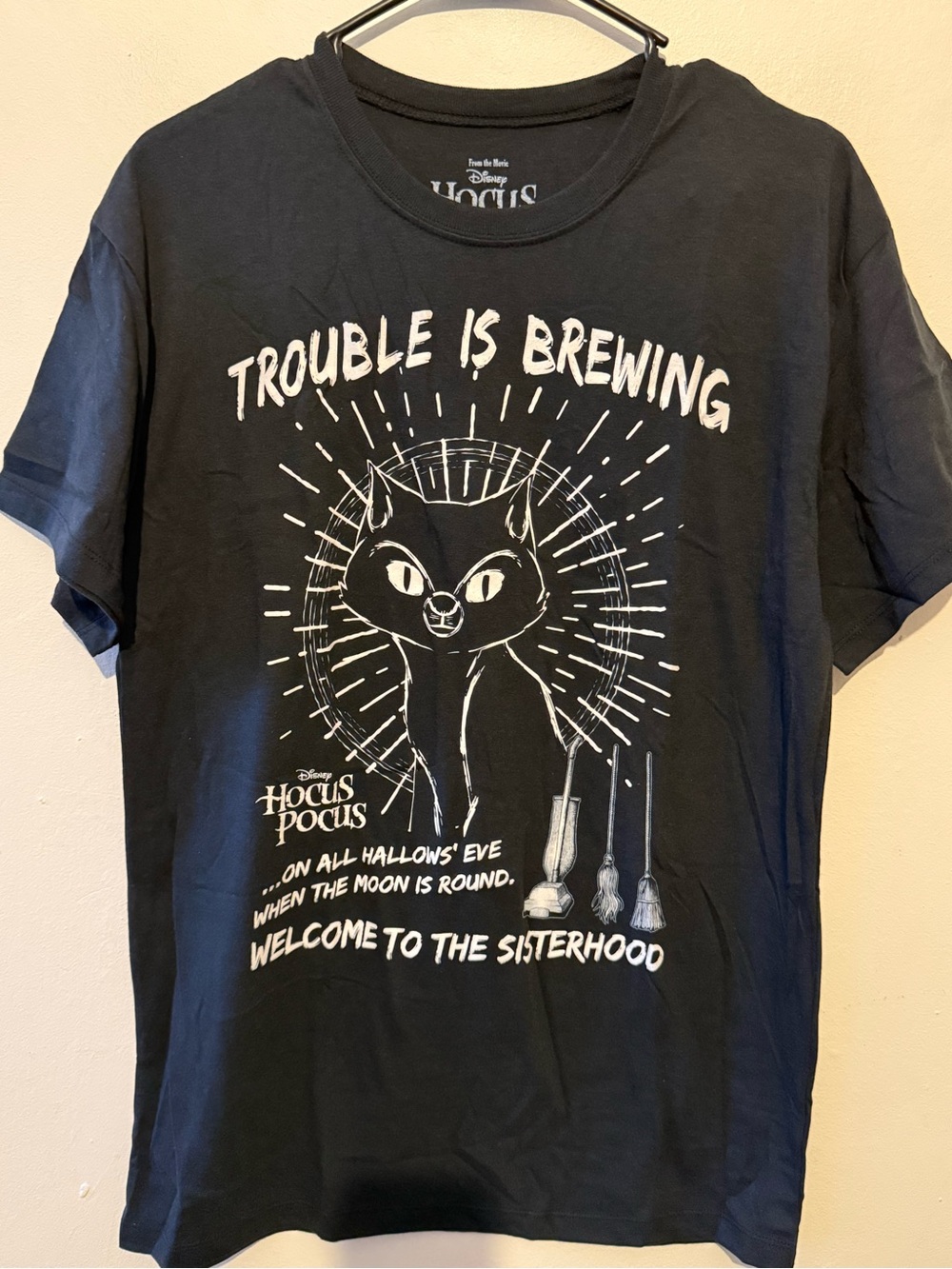 Disney Hocus Pocus 'Trouble Is Brewing' Black Cat Graphic T-Shirt